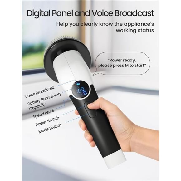 Electric Spin Scrubber, 2024 New Cordless Voice Prompt Shower Cleaning Brush - Picture 6 of 7